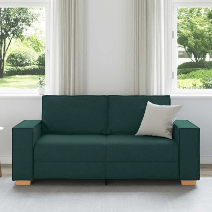 Divano a 2 posti Verde scuro 180x78x84 cm in tessuto | homemem39