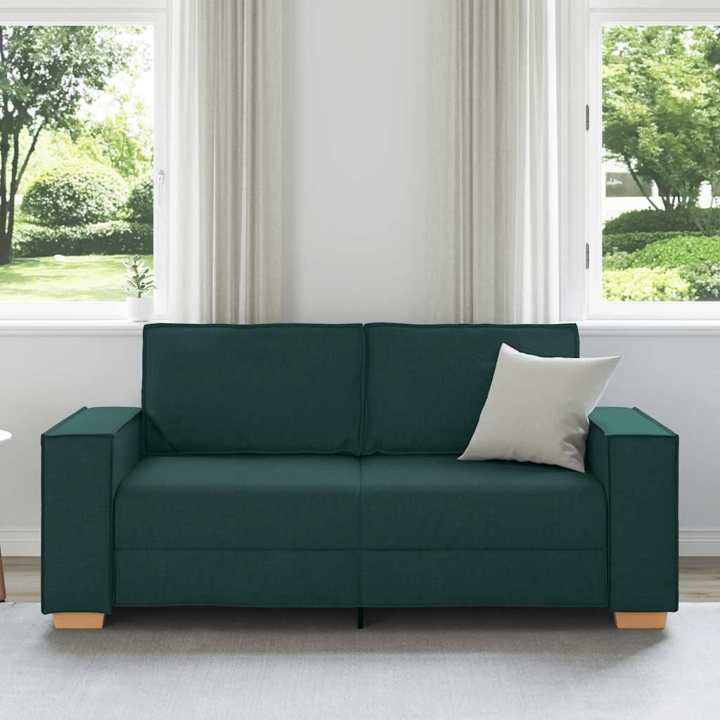 Divano a 2 posti Verde scuro 180x78x84 cm in tessuto