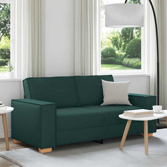 Divano a 2 posti Verde scuro 180x78x84 cm in tessuto | homemem39