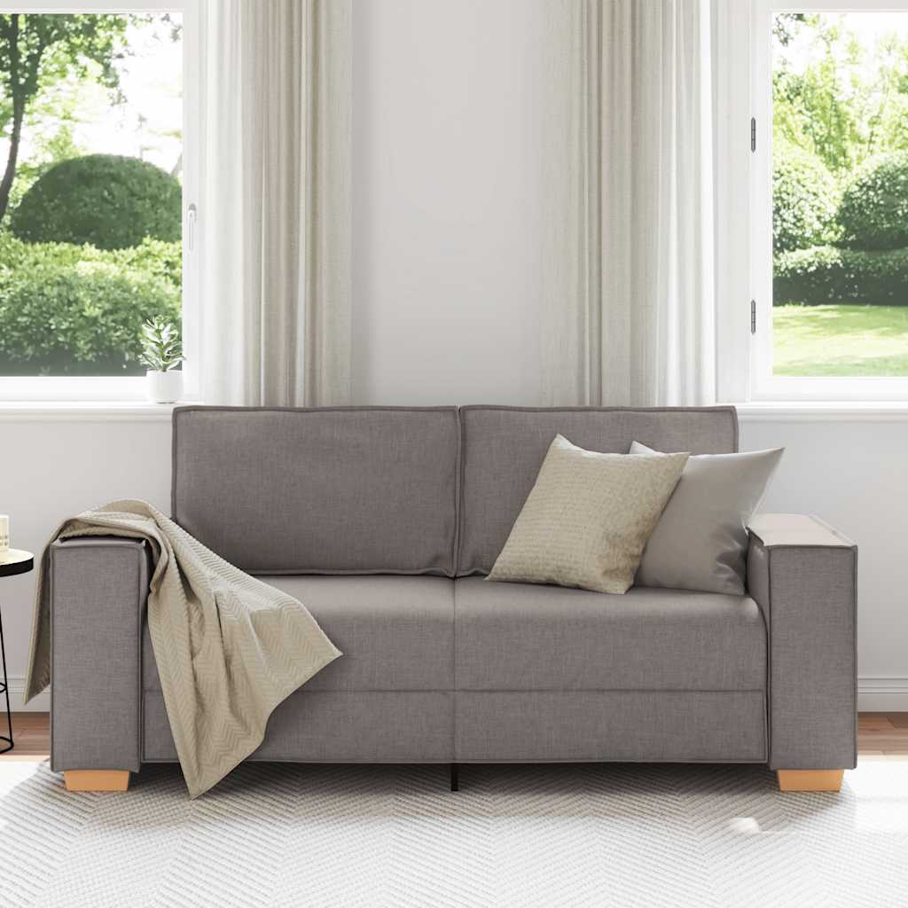 Divano a 2 posti tortora 180x78x84 cm in tessuto | homemem39