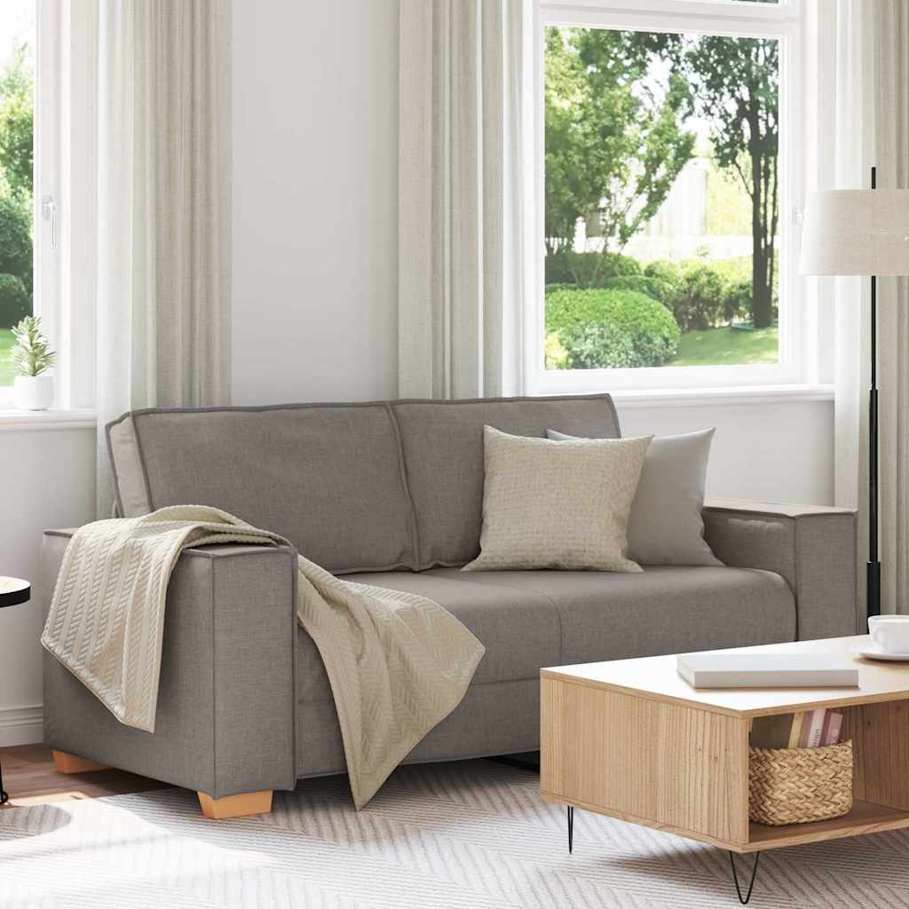 Divano a 2 posti tortora 180x78x84 cm in tessuto | homemem39