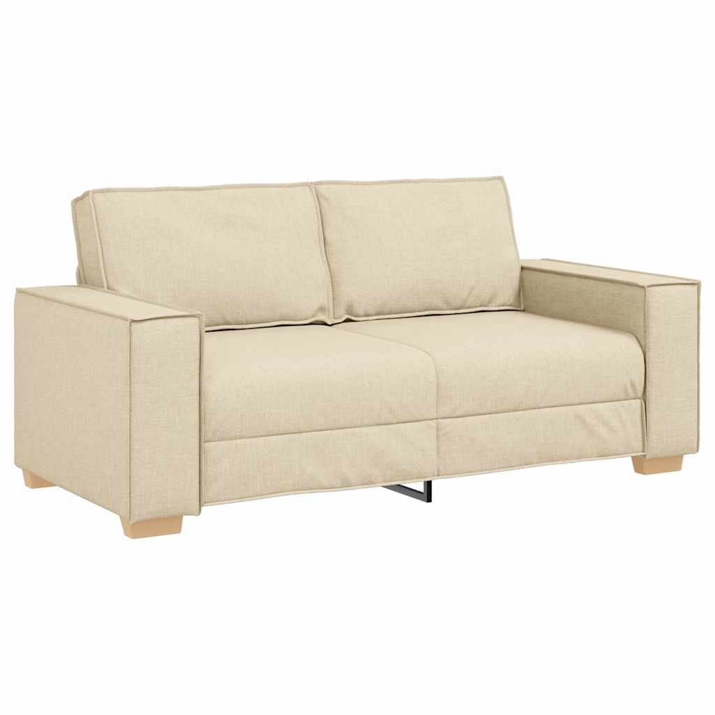 Divano a 2 posti Crema 180x78x84 cm Tessuto