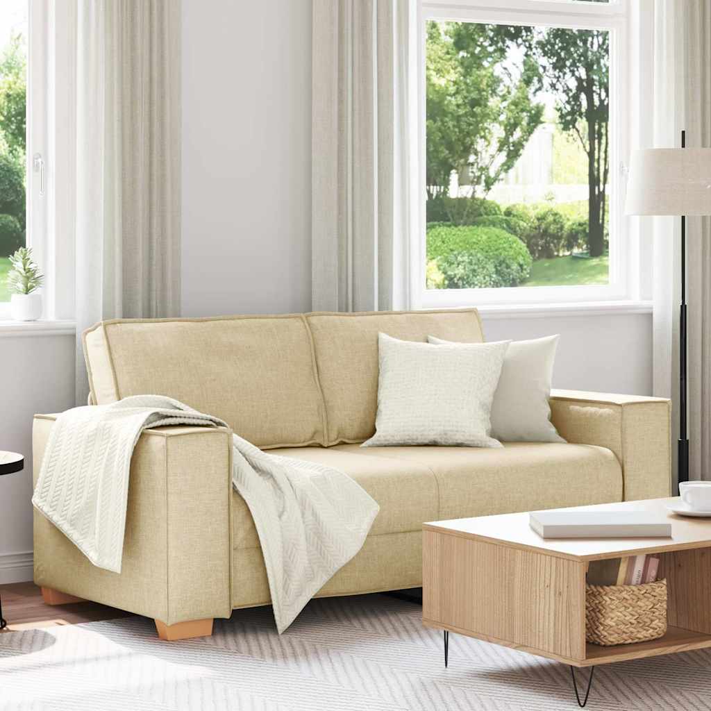 Divano a 2 posti Crema 180x78x84 cm Tessuto | homemem39