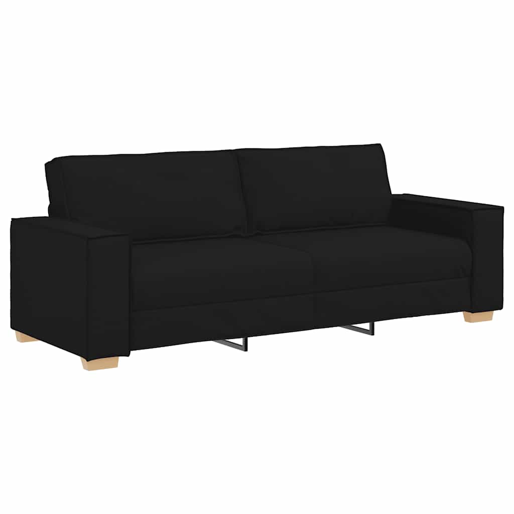 Divano a 3 posti Nero 220x78x84 cm Tessuto