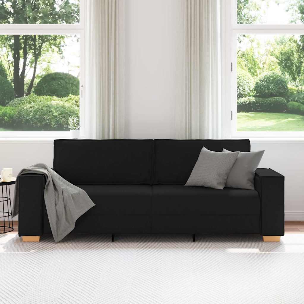 Divano a 3 posti Nero 220x78x84 cm Tessuto | homemem39