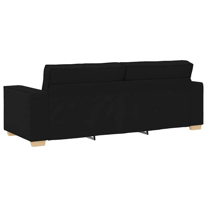 Divano a 3 posti Nero 220x78x84 cm Tessuto | homemem39