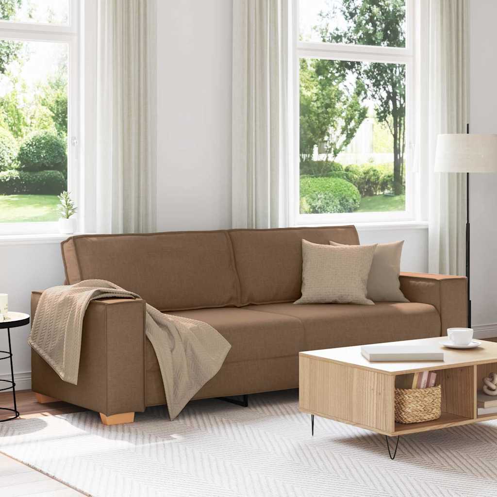 Divano a 3 posti Marrone 180 cm Tessuto | homemem39