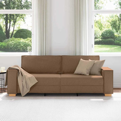 Divano 3-Persone Marrone 220 cm Tessuto
