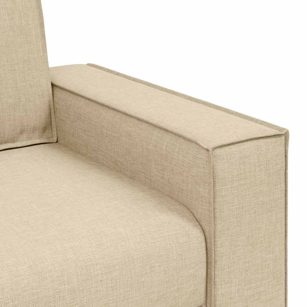 Divano 3-Persone Crema 220 cm Tessuto | homemem39