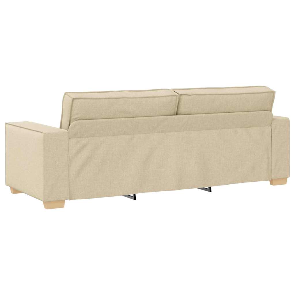 Divano 3-Persone Crema 220 cm Tessuto | homemem39