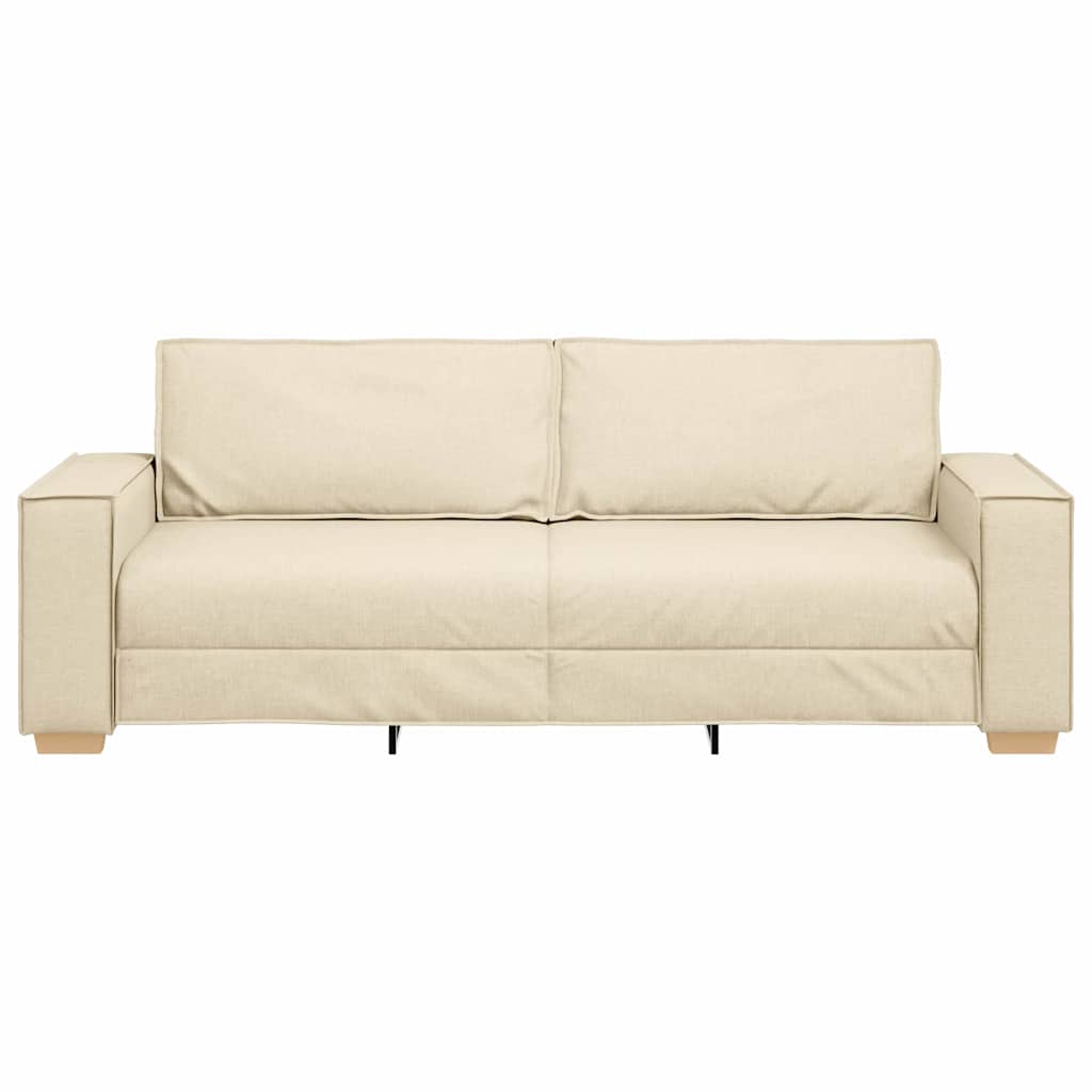Divano 3-Persone Crema 220 cm Tessuto | homemem39