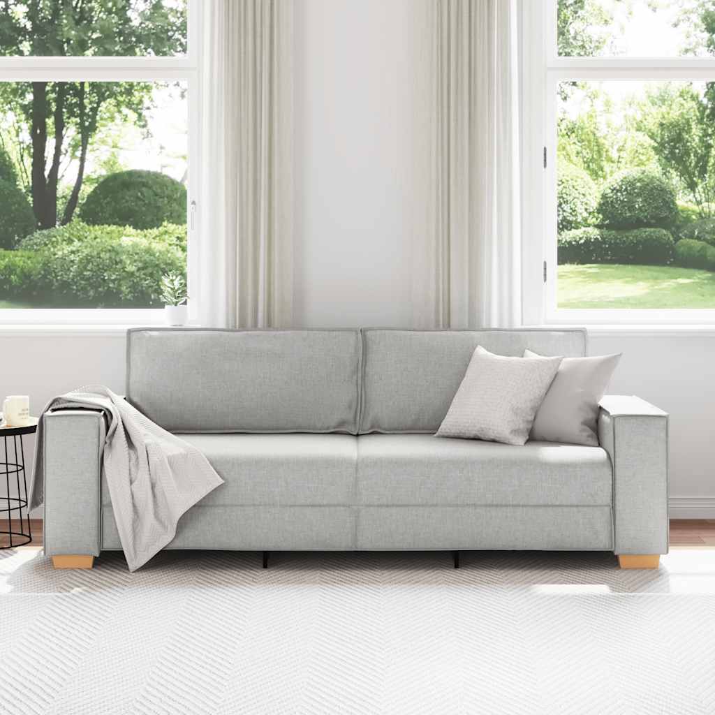 Divano a 3 posti Grigio Nuvola 220x78x84 cm in Tessuto