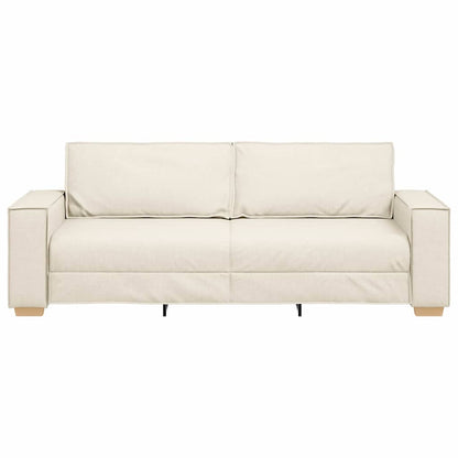 Divano 3-Persone Beige 220 cm Tessuto misto lino | homemem39