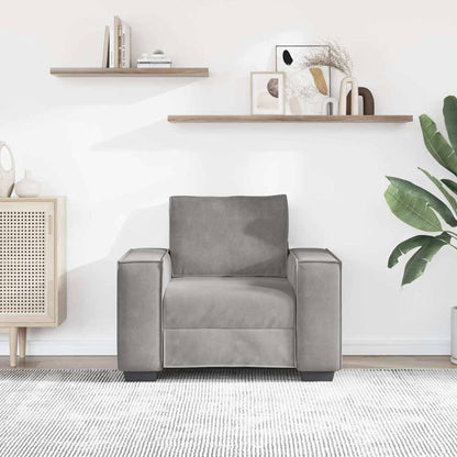 Divano Sedia Grigio Chiaro 100x78x84 cm Velluto