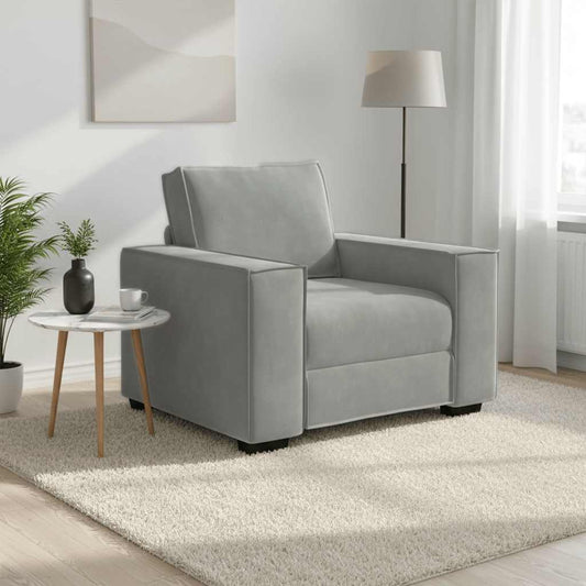 Divano Sedia Grigio Chiaro 100x78x84 cm Velluto