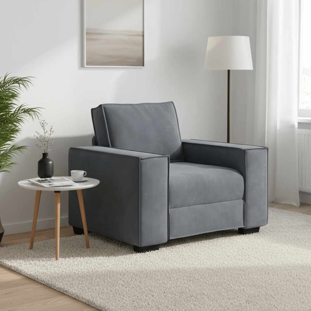 Divano Sedia Grigio Scuro 100x78x84 cm Velluto | homemem39