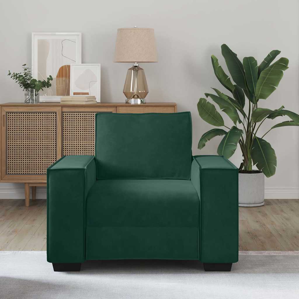 Divano Sedia Verde Scuro 100x78x84 cm Velluto | homemem39