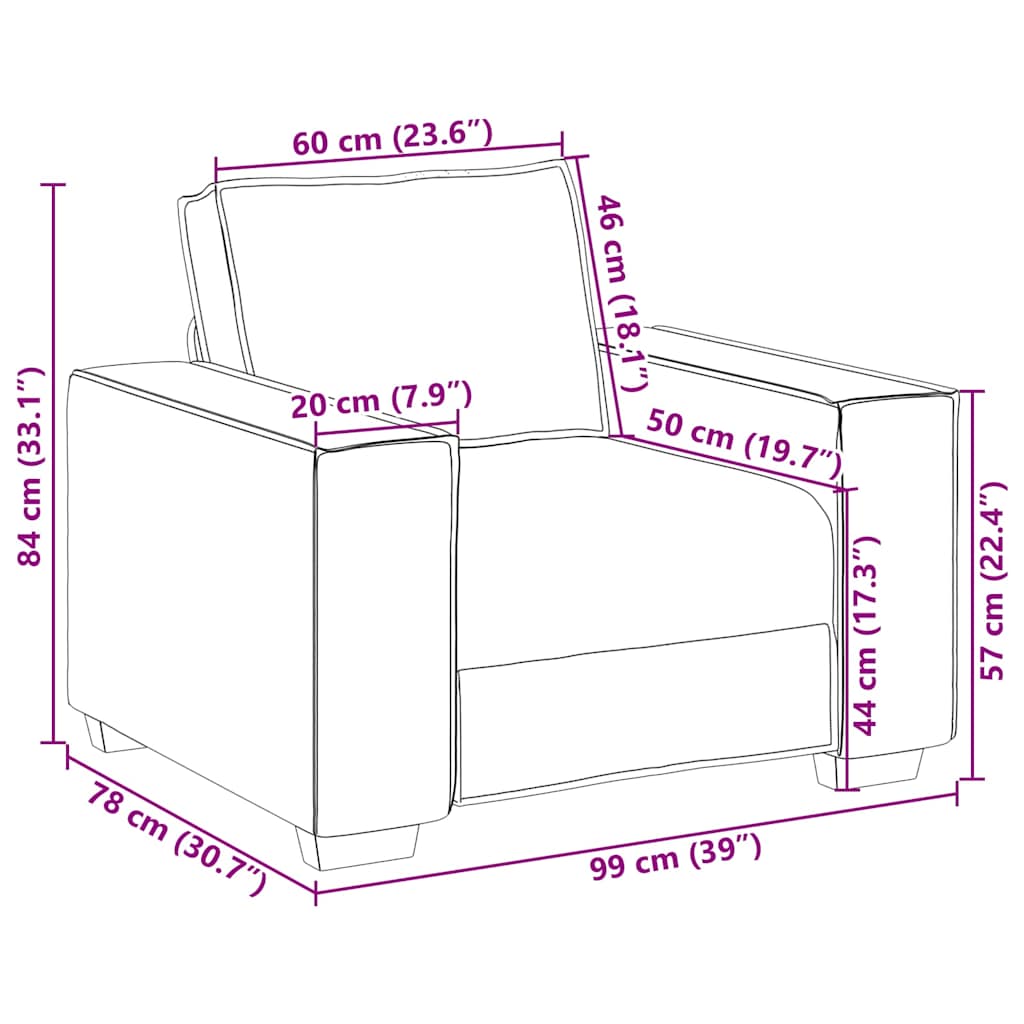 Divano Sedia Rosa 100x78x84 cm Velluto | homemem39
