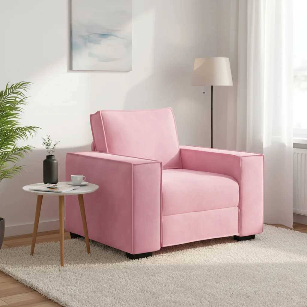 Divano Sedia Rosa 100x78x84 cm Velluto | homemem39