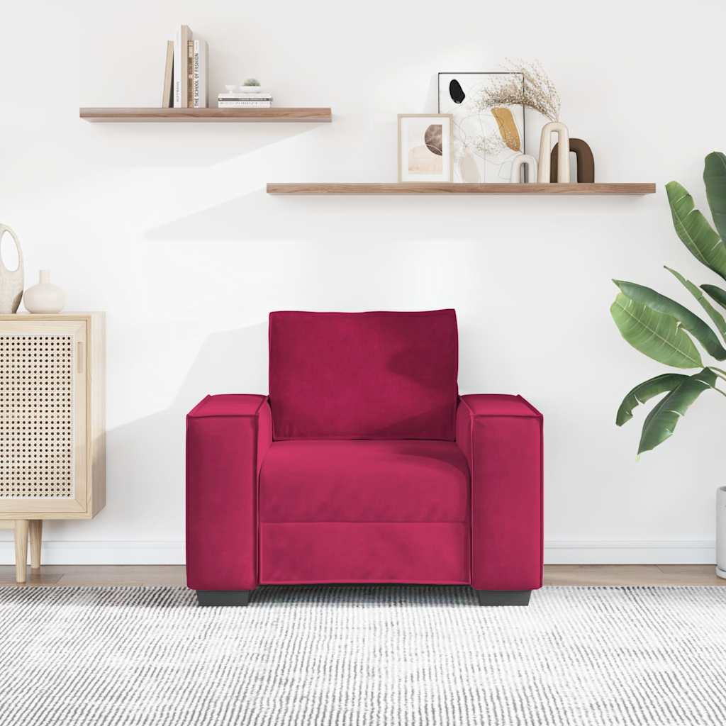 Divano Sedia Rosso Vino 100x78x84 cm Velluto | homemem39