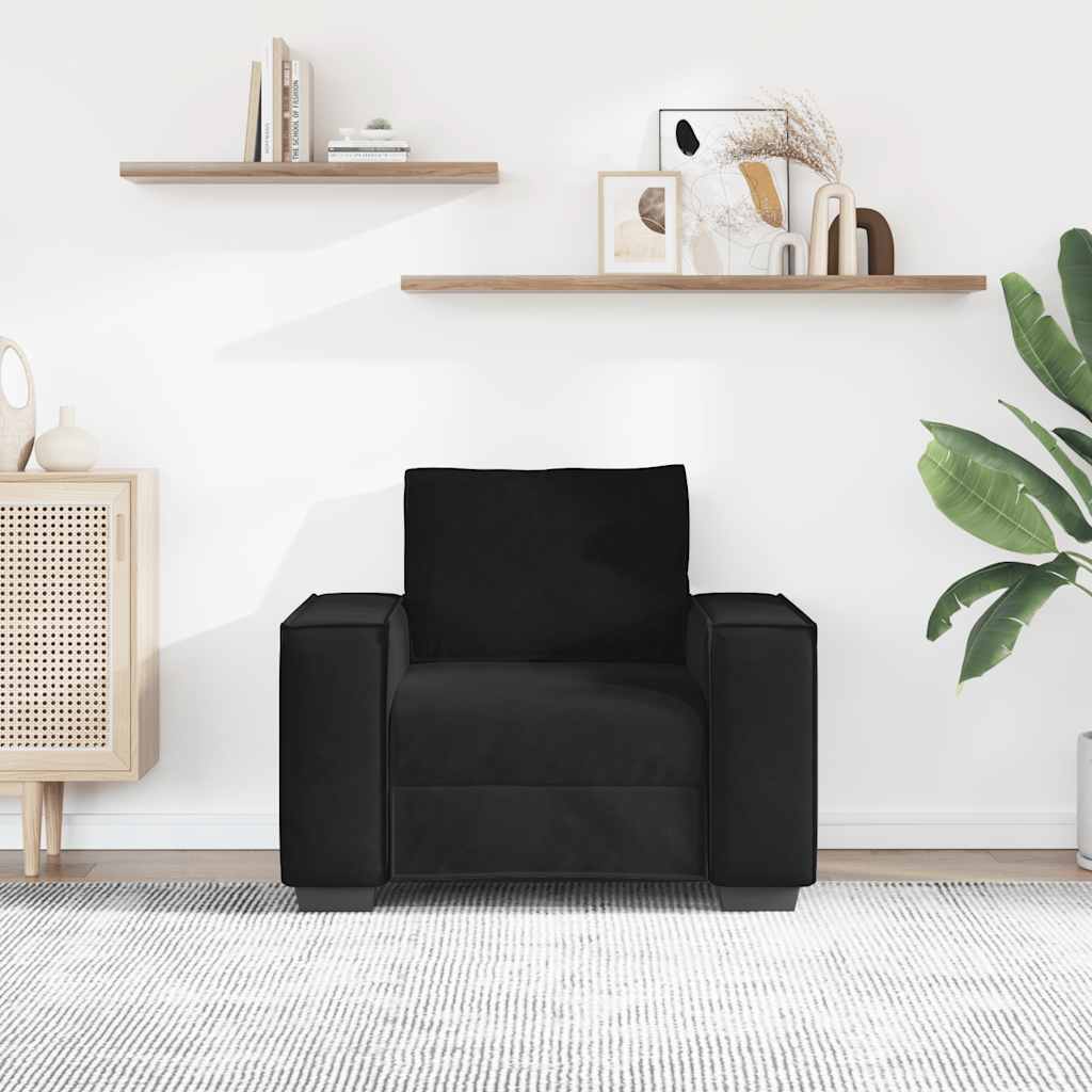 Divano Sedia Nero 100x78x84 cm Velluto | homemem39