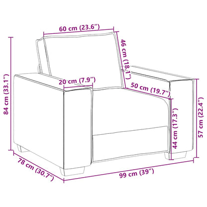 Divano Sedia Nero 100x78x84 cm Velluto | homemem39