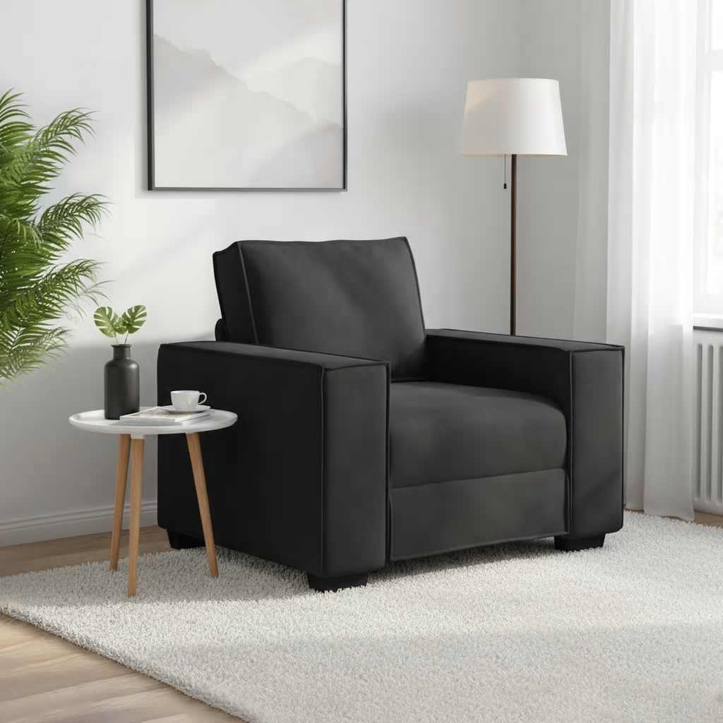 Divano Sedia Nero 100x78x84 cm Velluto | homemem39