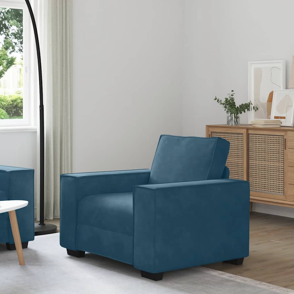 Divano Sedia Blu 100x78x84 cm Velluto | homemem39