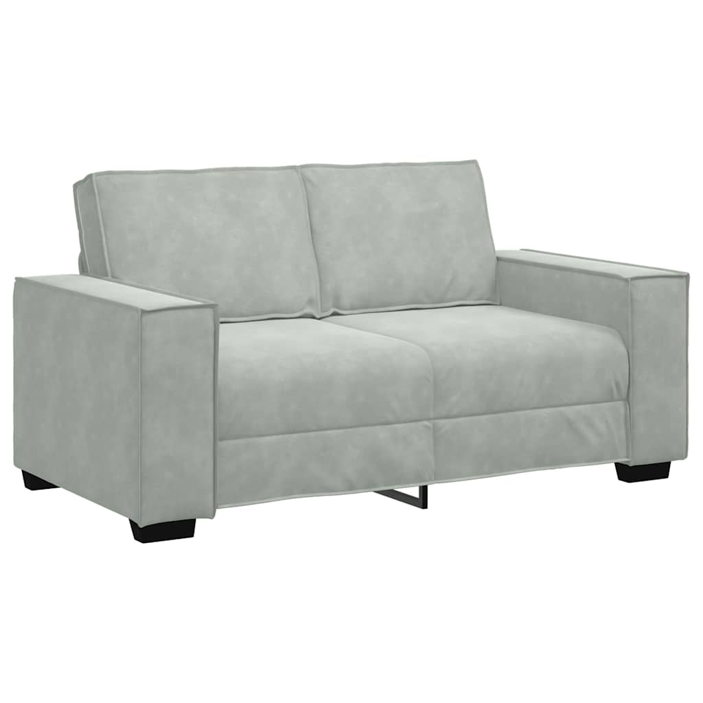 Divano a 2 Posti Grigio Chiaro 160x78x84 cm in Velluto | homemem39