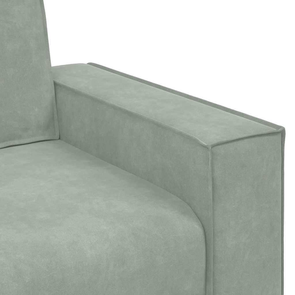 Divano a 2 Posti Grigio Chiaro 160x78x84 cm in Velluto | homemem39