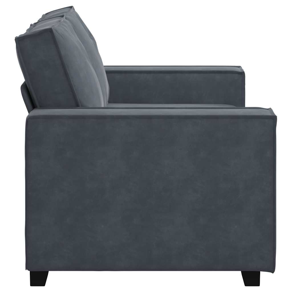 Divano a 2 Posti grigio scuro 160x78x84 cm in Velluto | homemem39