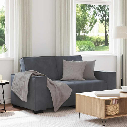 Divano a 2 Posti grigio scuro 160x78x84 cm in Velluto | homemem39