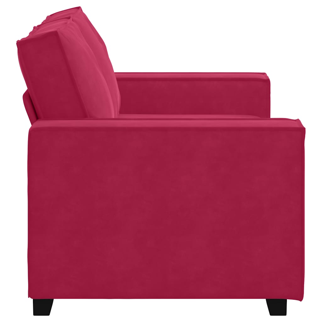 Divano a 2 Posti Rosso Vino 160x78x84 cm in Velluto | homemem39