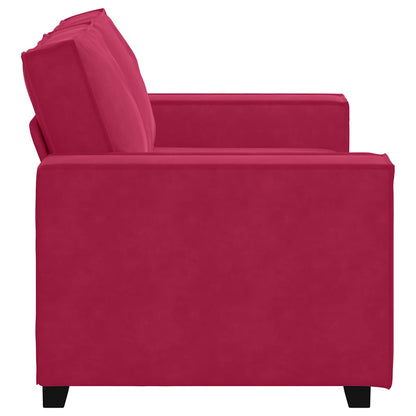 Divano a 2 Posti Rosso Vino 160x78x84 cm in Velluto | homemem39