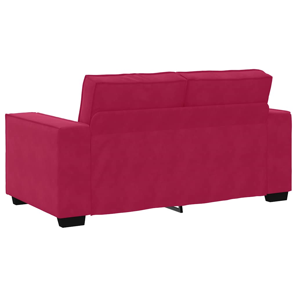 Divano a 2 Posti Rosso Vino 160x78x84 cm in Velluto | homemem39