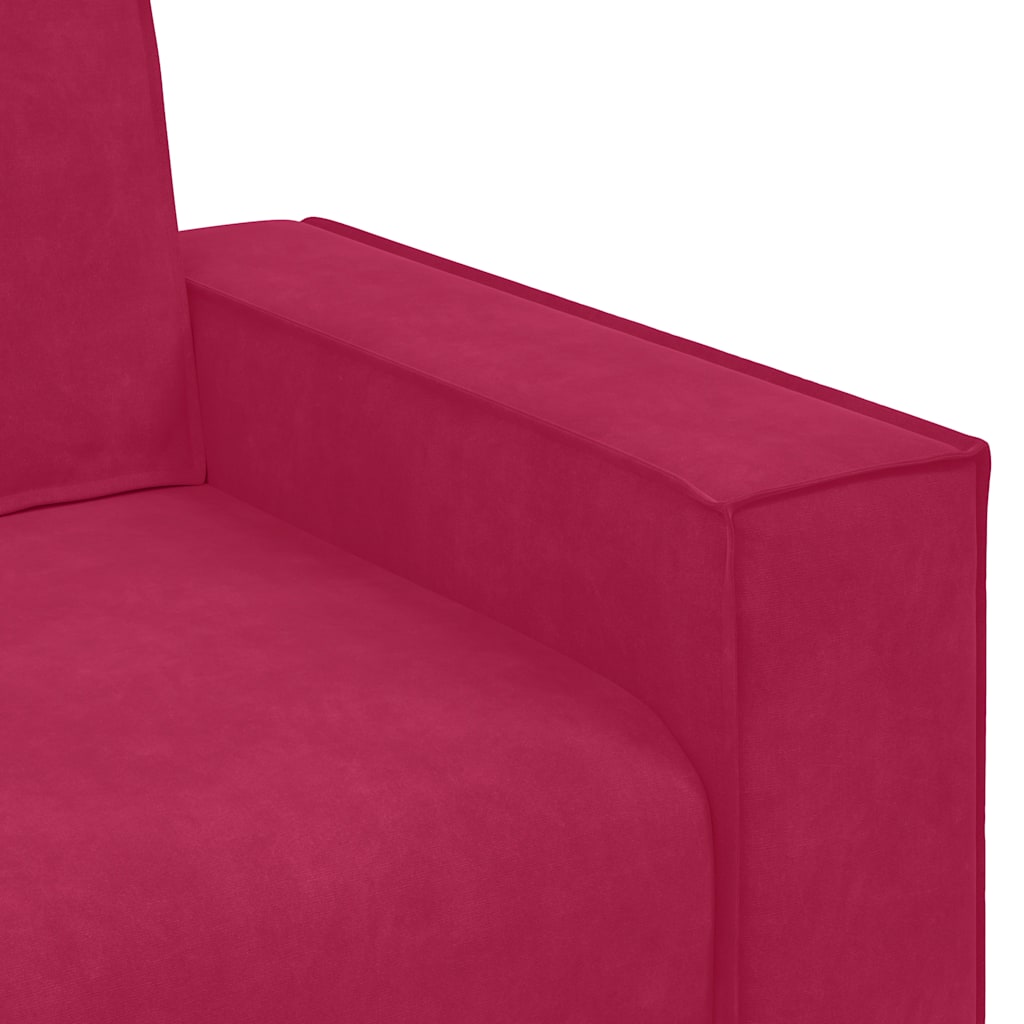Divano a 2 Posti Rosso Vino 160x78x84 cm in Velluto | homemem39