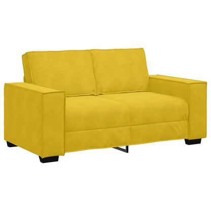 Divano a 2 Posti giallo 160x78x84 cm in Velluto | homemem39