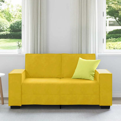 Divano a 2 Posti giallo 160x78x84 cm in Velluto | homemem39