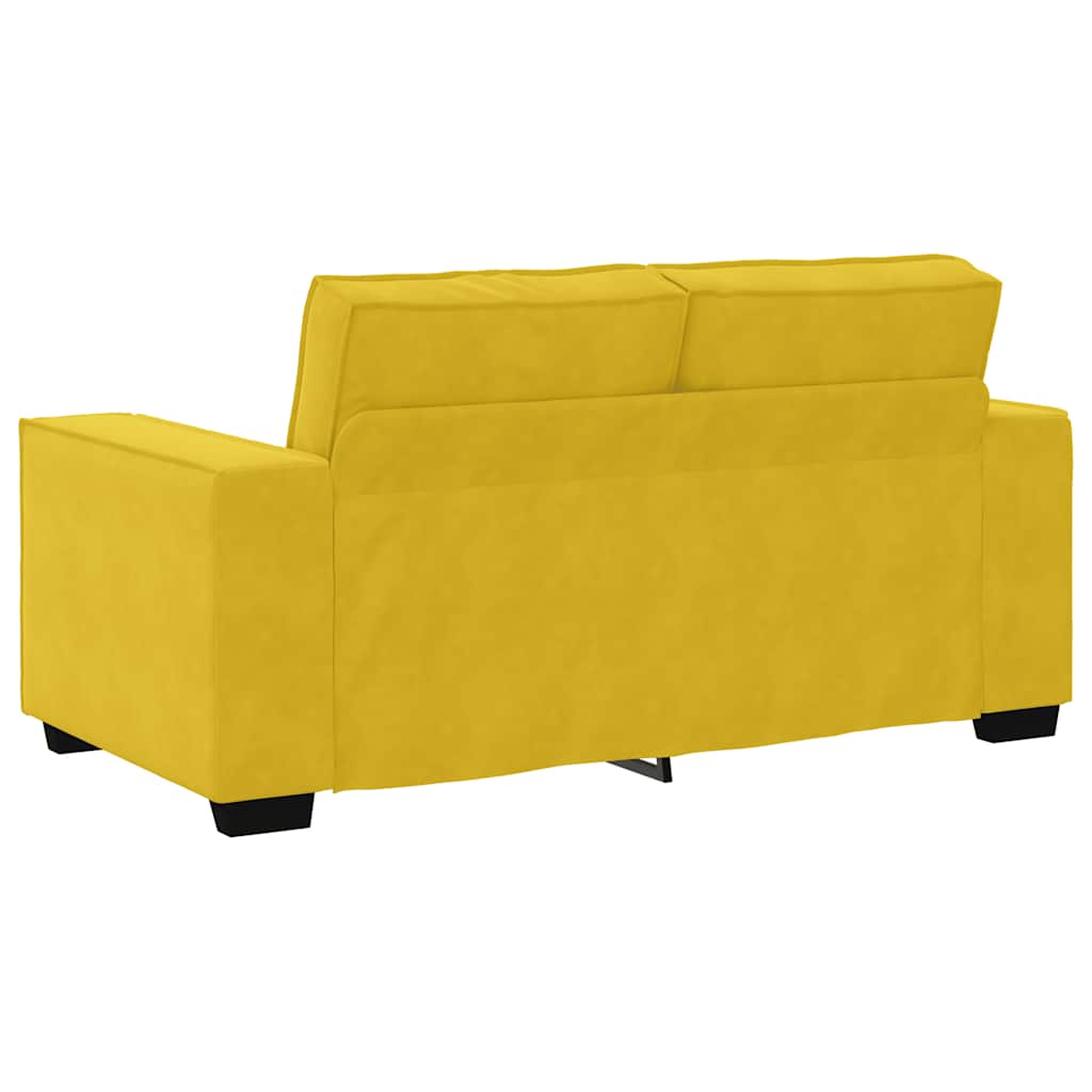 Divano a 2 Posti giallo 160x78x84 cm in Velluto | homemem39