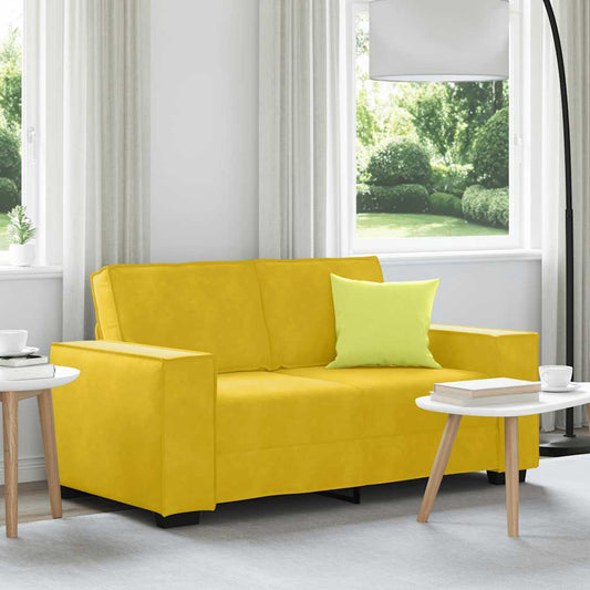 Divano a 2 Posti giallo 160x78x84 cm in Velluto | homemem39