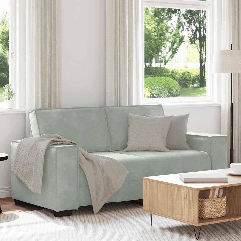 Divano a 2 Posti Grigio Chiaro 180x78x84 cm in Velluto | homemem39
