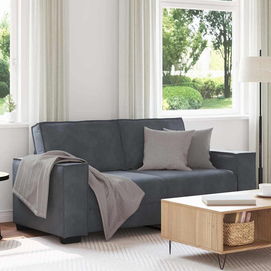 Divano a 2 Posti grigio scuro180x78x84 cm in Velluto | homemem39
