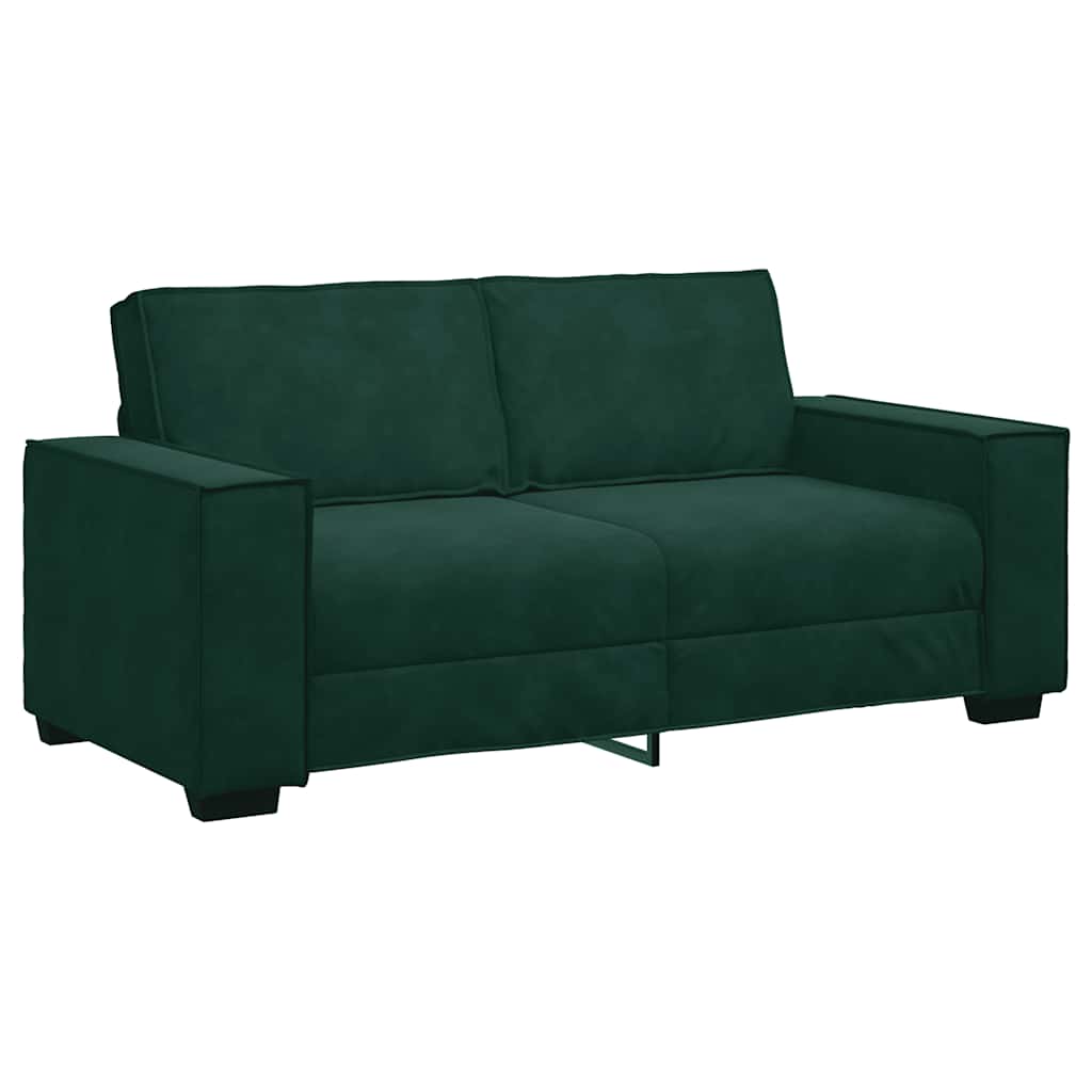 Divano a 2 Posti Verde Scuro 180x78x84 cm in Velluto | homemem39