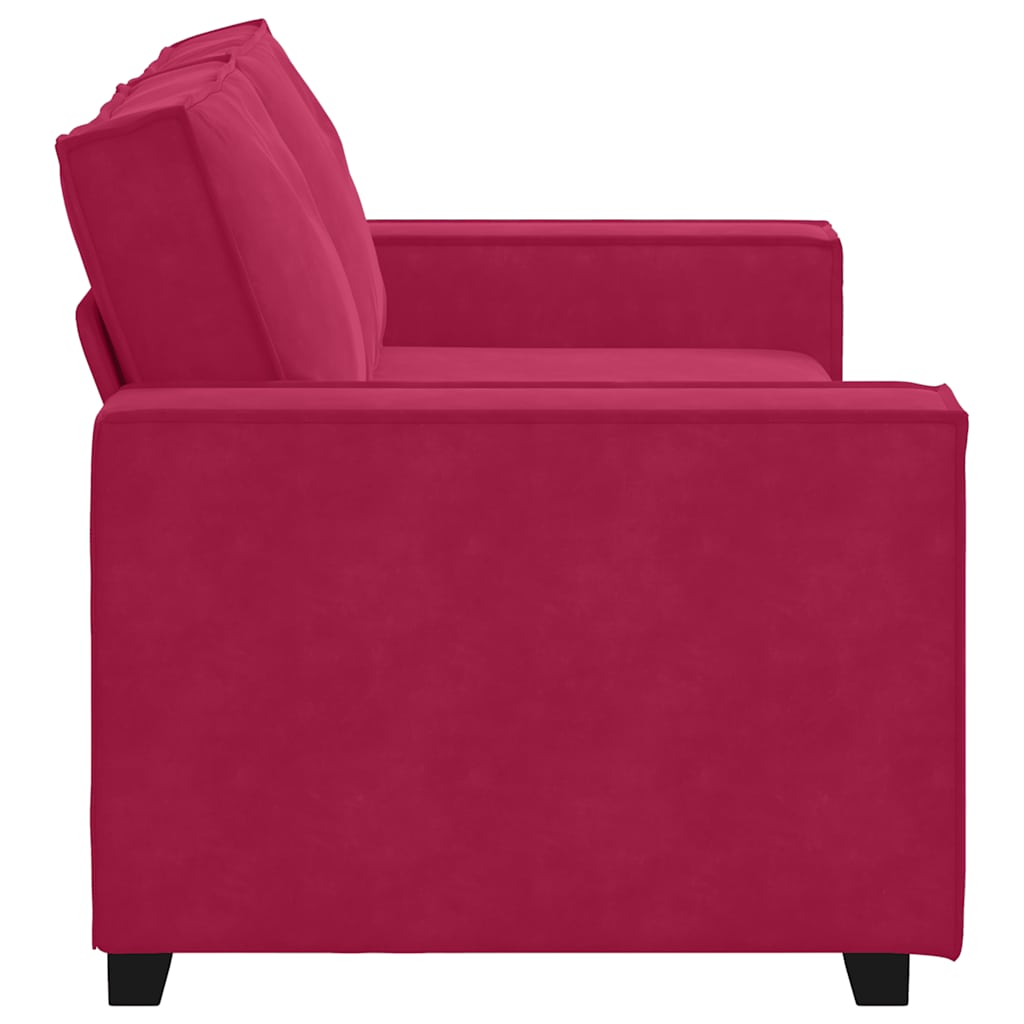 Divano a 2 Posti Rosso Vino 180x78x84 cm in Velluto | homemem39