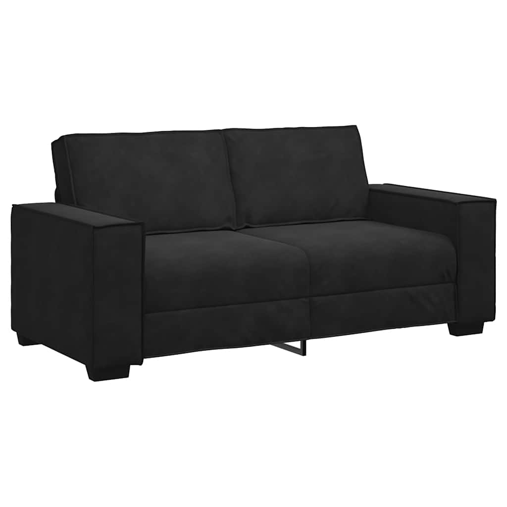 Divano a 2 Posti Nero 180x78x84 cm in Velluto | homemem39