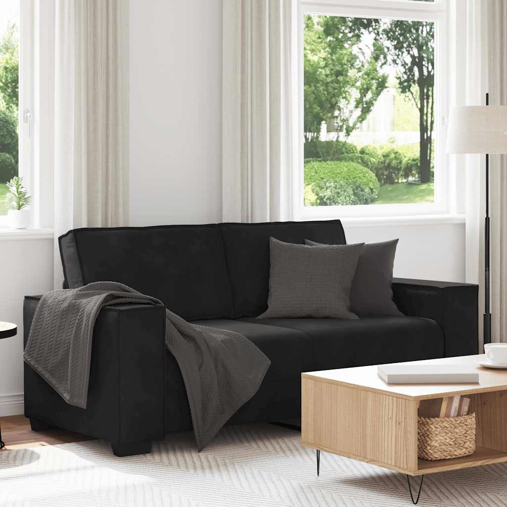 Divano a 2 Posti Nero 180x78x84 cm in Velluto | homemem39