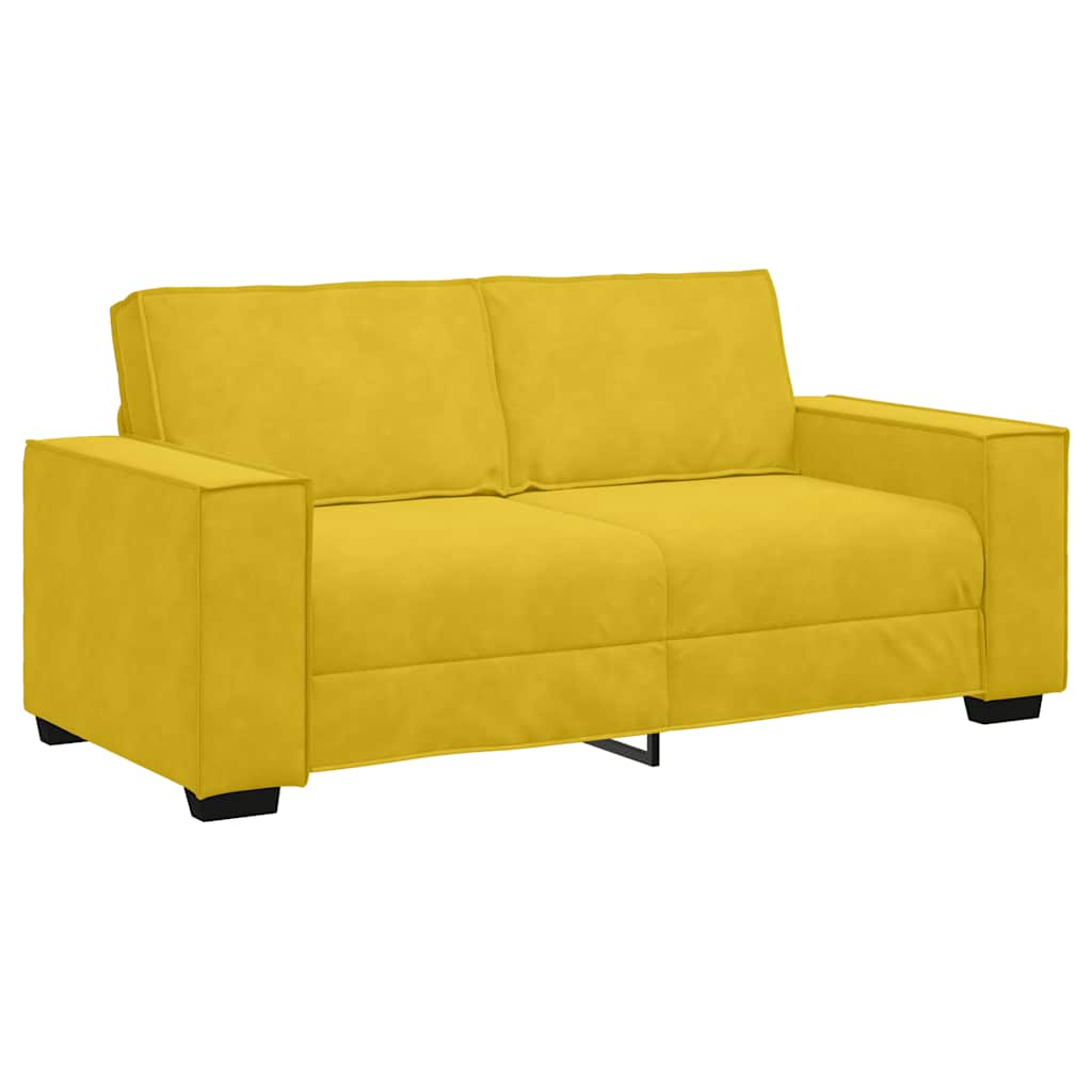 Divano a 2 Posti giallo 180x78x84 cm in Velluto | homemem39