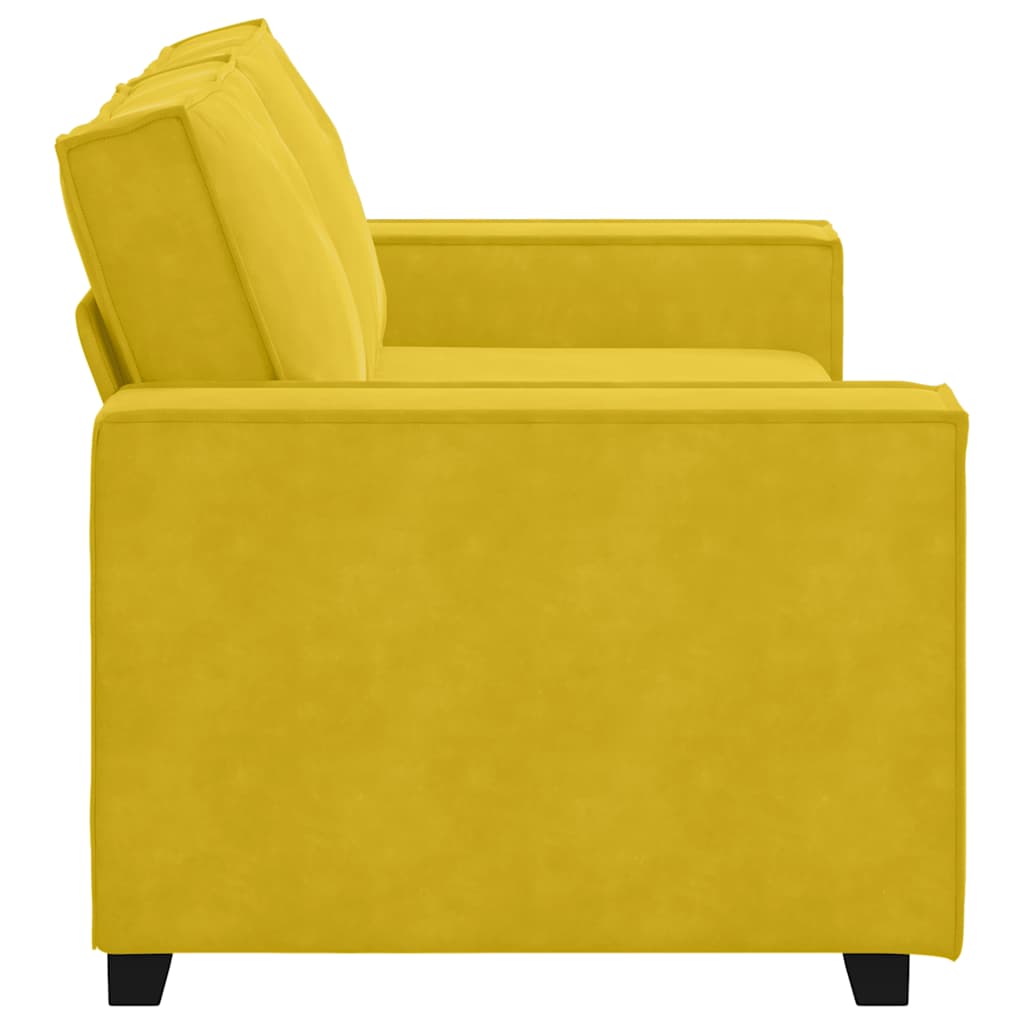 Divano a 2 Posti giallo 180x78x84 cm in Velluto | homemem39