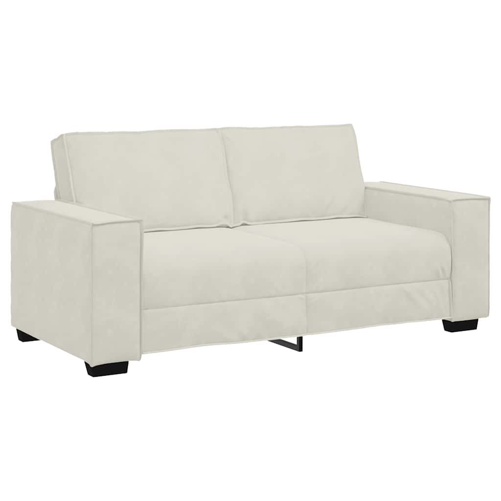 Divano a 2 Posti crema 180x78x84 cm in Velluto | homemem39
