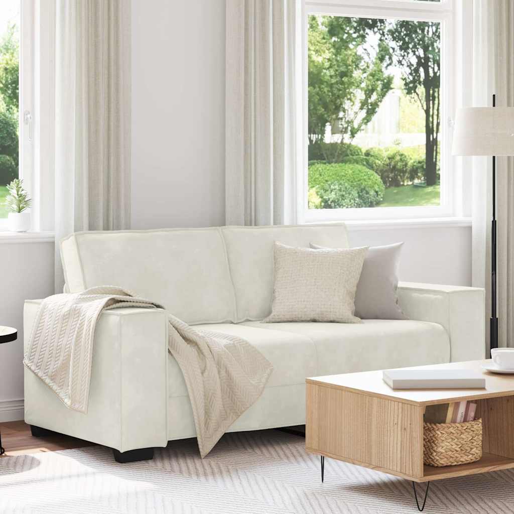 Divano a 2 Posti crema 180x78x84 cm in Velluto